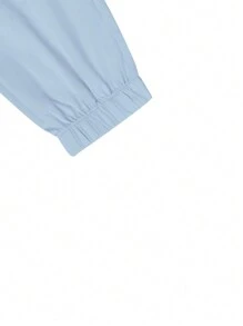 Manfinity Homme Men's Letter Patch Cargo Style Pants With Pockets And Elastic Cuffs, For Fall - Baby Blue - View 6