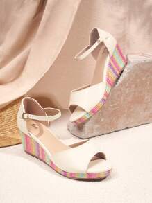 Styleloop Women's Fashion Platform Wedge Sandals - Beige - View 2