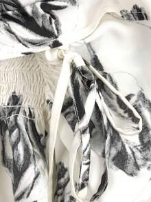 Blusa corta con cuello y mangas con volantes, diseño lindo y femenino para mujer, verano 2025