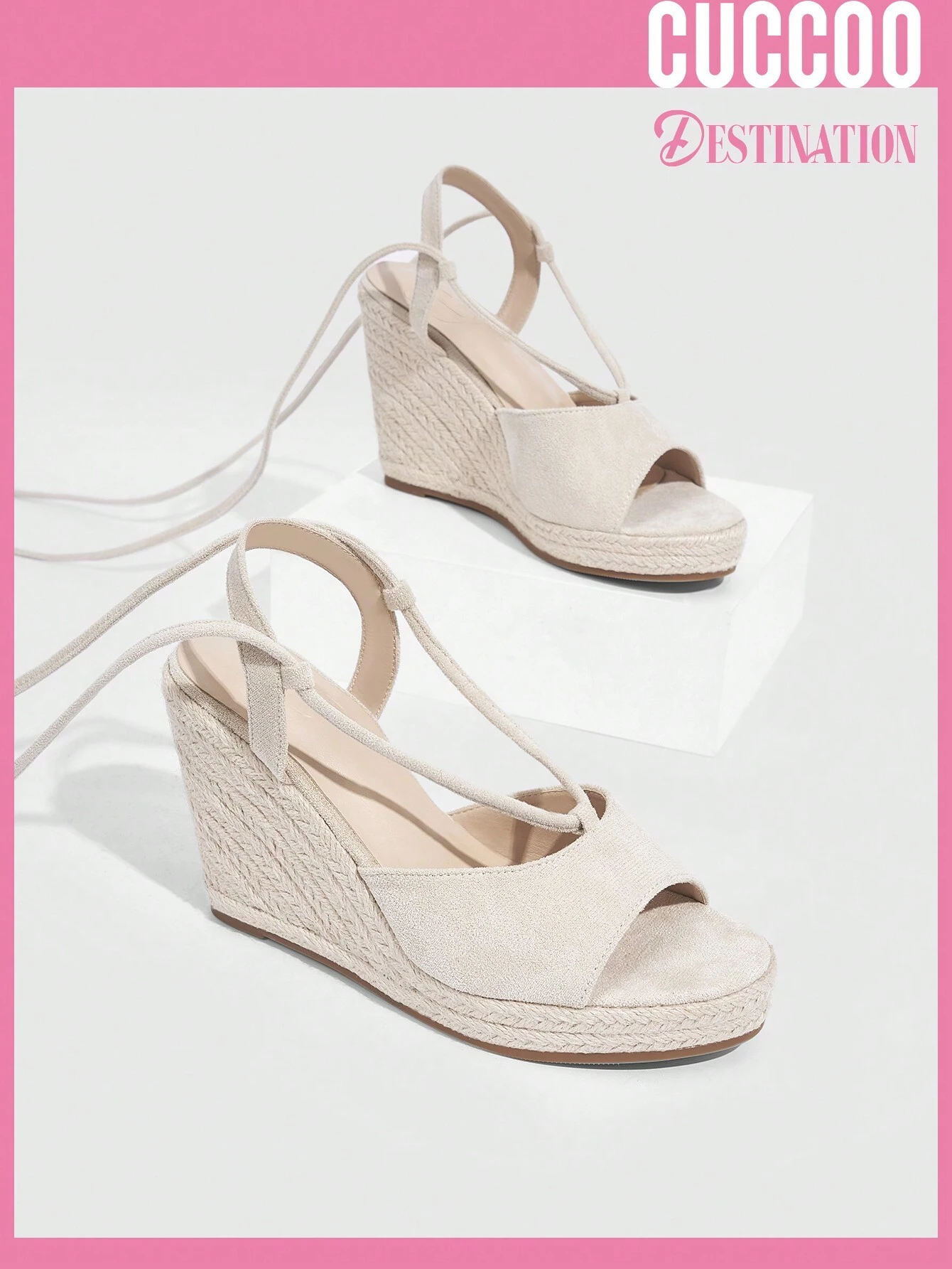 Woman Shoes Fashionable Rope Chunky Heel Peep Toe Sandals With Ankle Strap For Spring And Summer