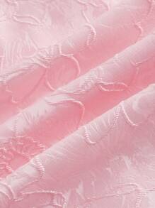 SHEIN MOD Pink Jacquard Asymmetric Hem Cami Dress