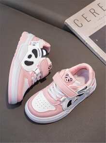 兒童卡通平底休閒運動鞋 - 粉色 - 查看 4