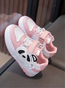 兒童卡通平底休閒運動鞋 - 粉色 - 查看 5