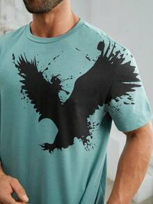 Manfinity Homme Große Größen 2-teiliges Set aus gestricktem, lässigem Kurzarm-T-Shirt und Jogginghose