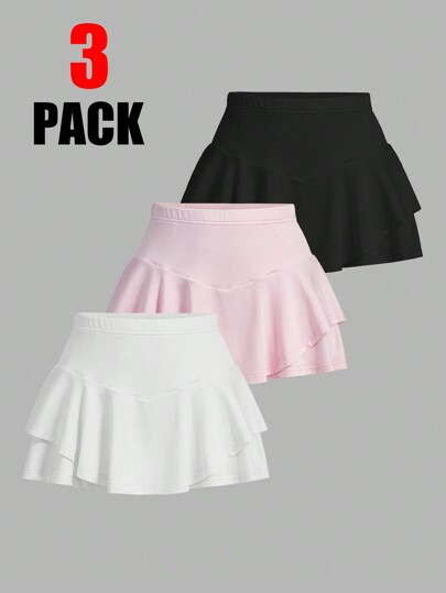 SHEIN EZwear Shorts diarios sencillos y de unicolor para mujeres de talla grande