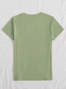 INAWLY Dandelion & Butterfly Pattern Round Neck Short Sleeve Casual T-Shirt Graphic Tees Women Tops - Army Green - View 2