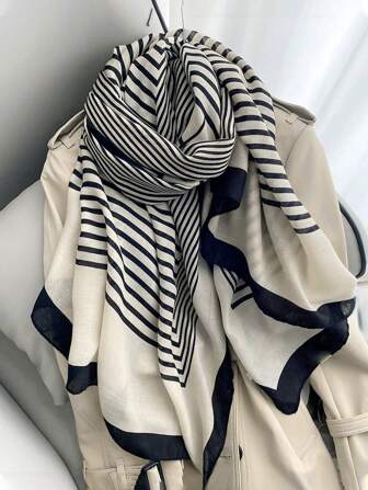 1pc Women's Striped Fashionable Versatile Scarf Elegant Accessories Women