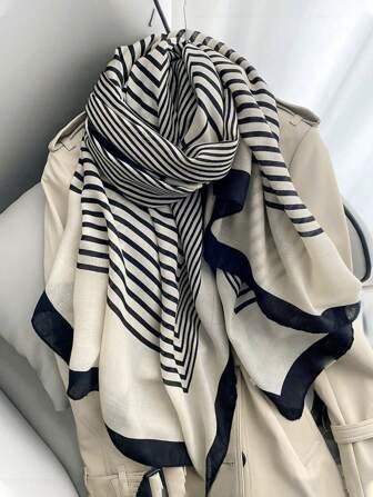 1pc Women's Striped Fashionable Versatile Scarf Elegant