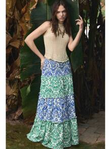 Maija Women's Floral Print Tiered Ruffle Hem Skirt, Suitable For Summer - Multicolor - View 6