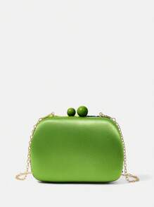 SHEIN VCAY Yellow Sequin Clutch Bag Tready Bride Bag, Perfect For Party, Wedding, Prom, Dinner/Banquet, Matching With Wedding Dress, Formal Dresses, Prom Dress, Birthday Dress, Party Dress Valentines, Sparkling Sequin Bags Ladies Elegant, Fashionable Clutch Bags For Woman - Green - View 4