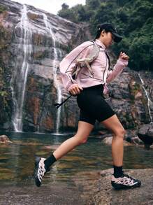 In My Nature 女式長袖連帽防曬外套,肩膀插片設計 - 藕粉色 - 查看 2