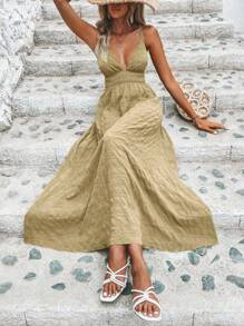 Breezaya Váy dây mảnh cho nữ - Màu be - Xem 4