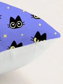 NEKONEKO 1 Miếng Hoạt hình Vẽ tay Đen Nhỏ bé Hình con mèo Nắp đệm , Nhung In Hình vuông Áp dụng Đối với Hằng ngày Nhà  Phòng khách Phòng ngủ Đồ trang trí , Bọc đệm Ghế sô pha , Ô tô/xe hơi Gối phổ cập Đối với Tất cả các mùa , Gối Cốt lõi Không bao gồm - Nhiều màu - Xem 2