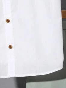 SHEIN 3 Piezas/ Conjunto Camisa De Manga Corta Con Cuello De Solapa, Chaleco Y Pantalones Cortos Sólidos De Niño Preadolescente Con Estilo Caballero