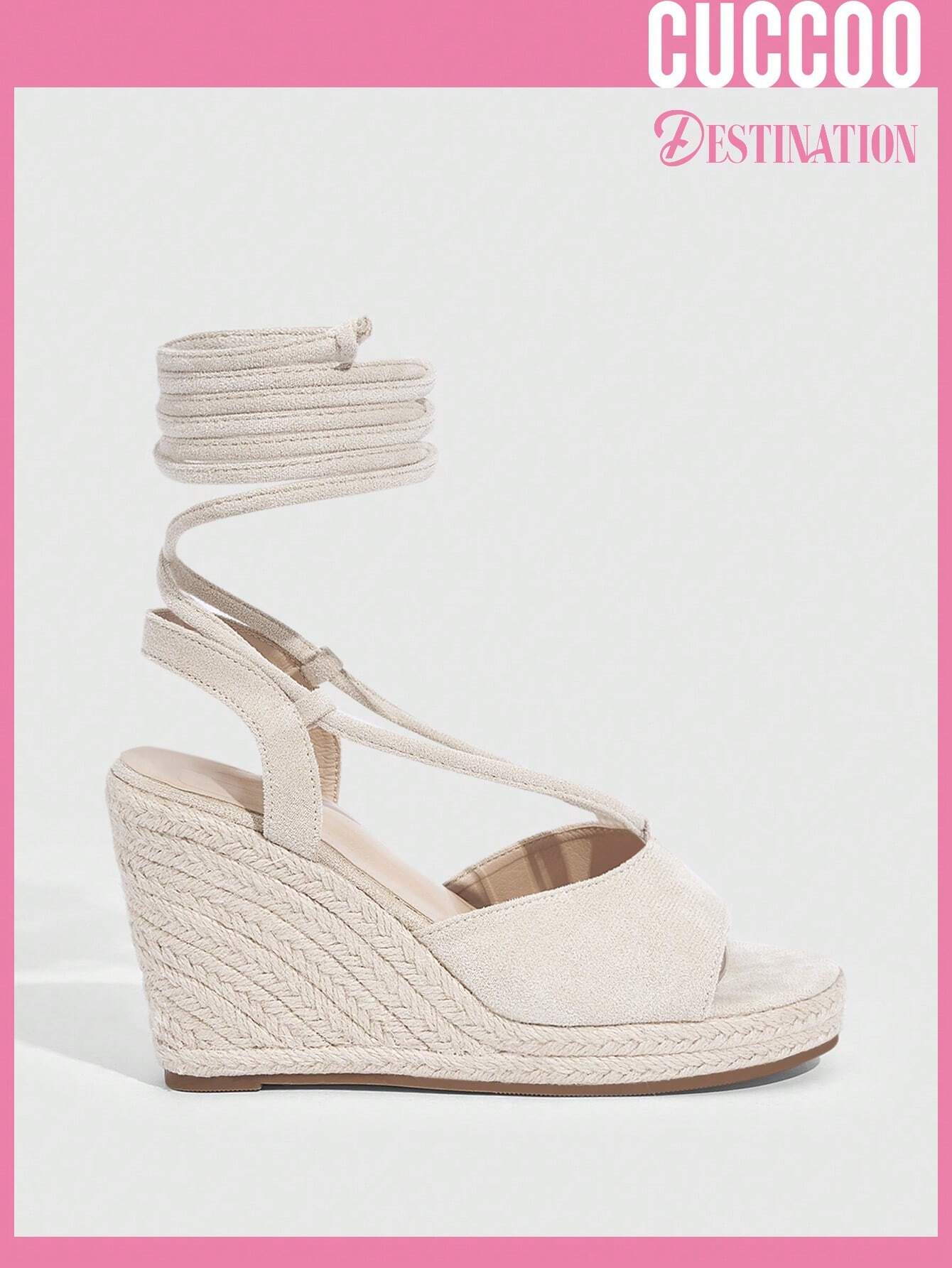Woman Shoes Fashionable Rope Chunky Heel Peep Toe Sandals With Ankle Strap For Spring And Summer