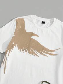 Manfinity VCAY Men's Eagle Printed T-Shirt And Letter Print Long Pants Set
