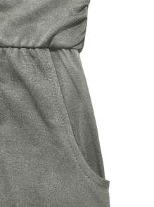Women's Fashionable Strapless Open Shoulder Loose Dress, Summer - Grey - View 4