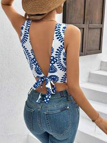 Breezaya In Cổ vuông Quần skinny Thon gọn Áo ba lỗ - Màu xanh lam - Xem 2