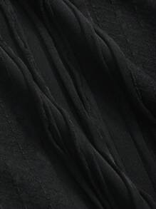 FRIFUL T-shirt à manches courtes texturé de couleur unie pour femmes, Décontracté chic pour femmes