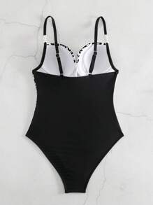 SHEIN Swim Của phụ nữ In hoa Báo Áo tắm một mảnh Với Dây đai - Nhiều màu - Xem 3