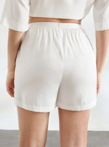 Ocili 女式簡約百搭短褲,家居休閒夏季底褲 - 白色 - 查看 2