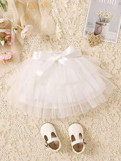 SHEIN Elladie kids Baby Girl Mesh Tutu Skirt Party Dress Festival Carnival Photography Prop