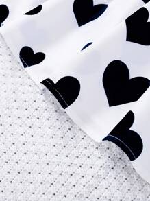 SHEIN Mädchen Herz Bedrucktes Rundhals Rüschenärmel Sommer Kleid