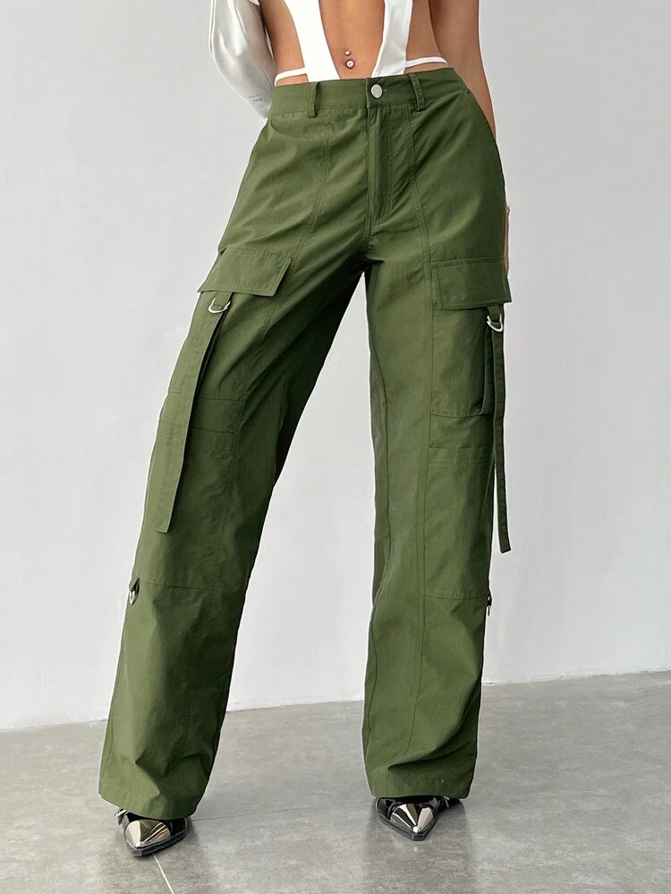 Women's Fashionable Casual Straight Cargo Pants Fall Cloth For Women