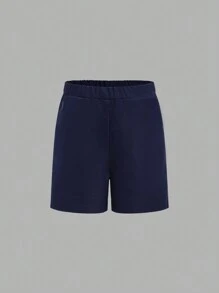 SHEIN 年輕男孩預ppy風格格紋拼接襯衫,配上蝴蝶結和短褲,彬彬有禮的穿著 - 彩色 - 查看 6