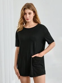 Ocili Leisure Casual And Comfortable Loose Women's Romper Home Wear - Black - View 6