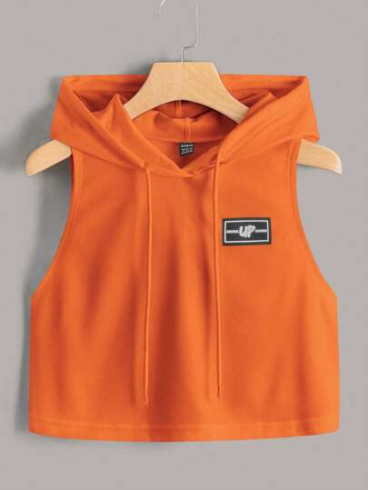 SHEIN EZwear 女士針織網細節束口帽裝背心