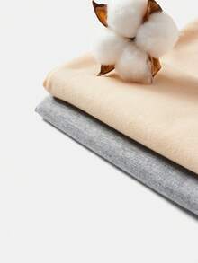 SHEIN 青少女針織固色寬鬆短袖上衣和針織鬆身設計彈性腰帶迷彩長褲套裝 - 淺灰色 - 查看 20