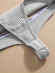 DORSU Yoga 5pack Letter Tape Waist Thong Set Sports - Multicolor - View 2