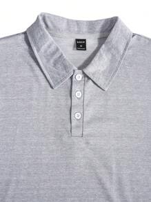 Manfinity Homme Men Striped Trim Polo Shirt & Drawstring Waist Shorts - Grey - View 5