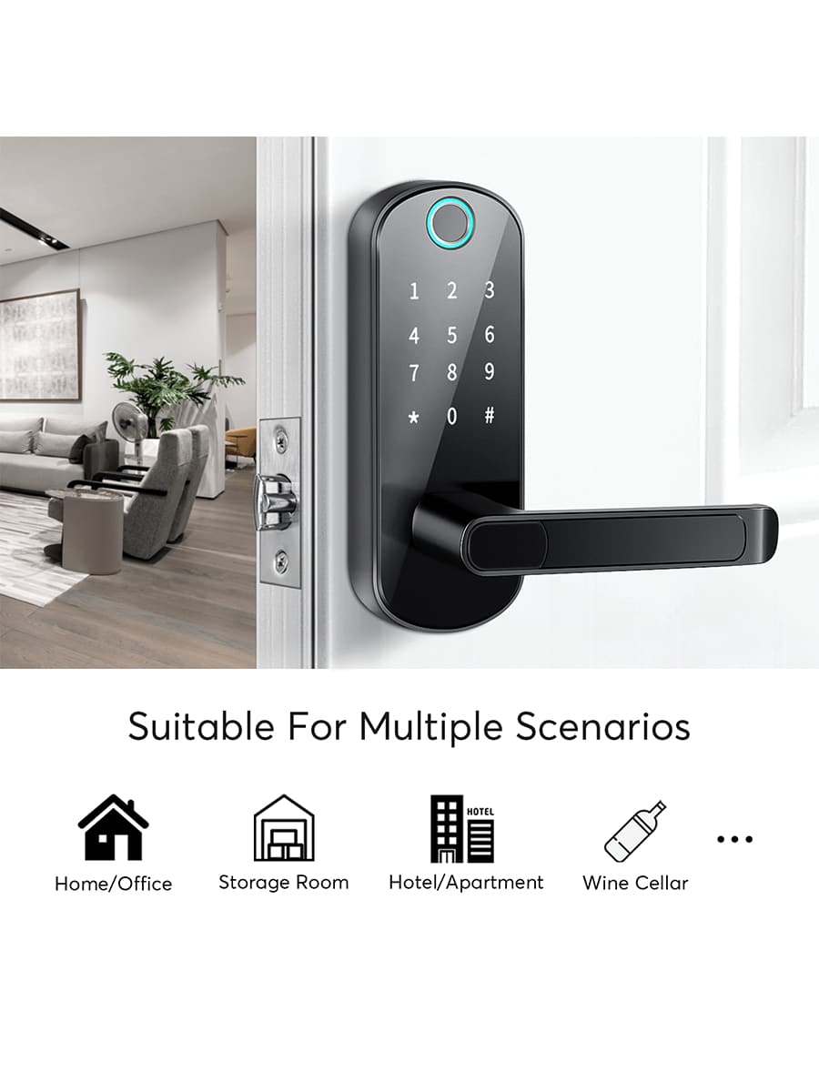 Smart Lock,Keyless Entry Door Lock, Smart Door Lock With Handle, Smart