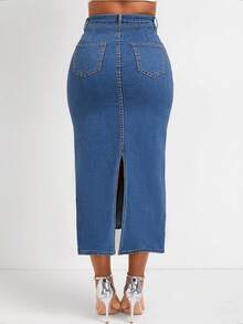 Casual Washed Tight-Fitting Bodycon Denim Skirt