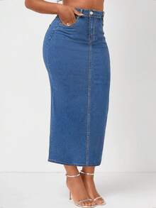 Casual Washed Tight-Fitting Bodycon Denim Skirt