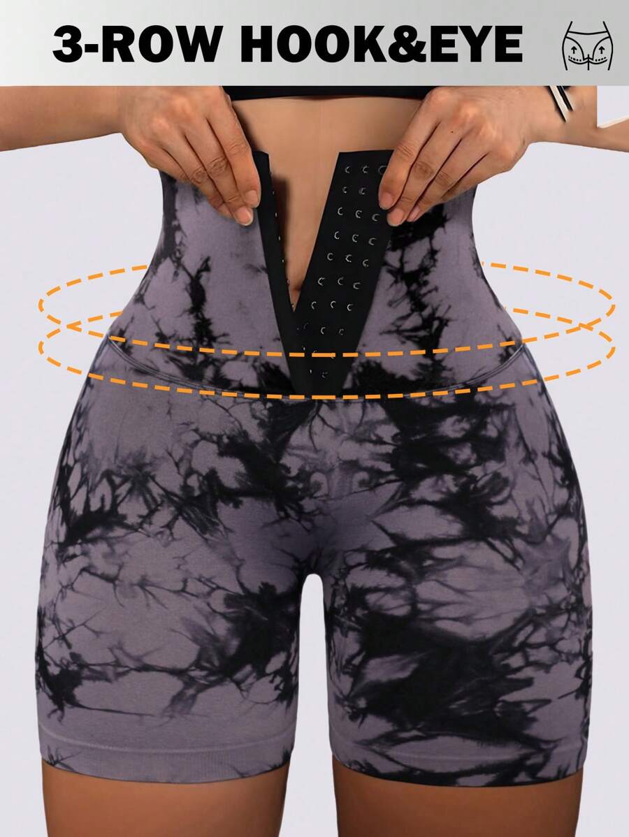 Easithlete 紮染鉤眼腰帶 腰帶鉤眼腰機車短褲 - 彩色 - 查看 1