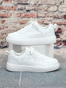 White Simple And Comfortable Outdoor Women's Sports Shoes For Commuting, Walking, And Dating