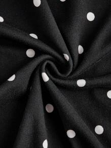 SHEIN MOD Kích thước lớn Của phụ nữ Đen Và Trắng Chấm bi Đầm Với Thon gọn Và Dây đai mỏng - Đen và trắng - Xem 4