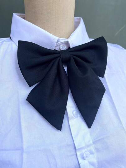 One Handmade Polyester Solid Color JK Buckle Interface-Free Women's College Style Large Bow Tie, Suitable For School Uniform JK Uniform, Daily Wear, Festivals, Etc.