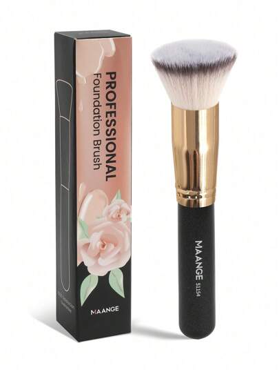 MAANGE 1pc Flat Head Foundation Brush,Makeup Tools With Soft Fiber For Easy Carrying,Brush For Travel,Foundation Brush,Concealer Brush,Blush Brush,Contour Brush,Blush Brush,Bronzer Brush,Powder Brush,Foundation Brush,Blush Brush