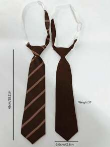 2 Peças Gravata em Poliéster de Cor Sólida e Listra Diagonal Combinadas, Feita à Mão, Unissex para Estudantes e Adultos, Adequada para Várias Ocasiões Como Uso Diário, Uniforme Escolar e Terno de Negócios
