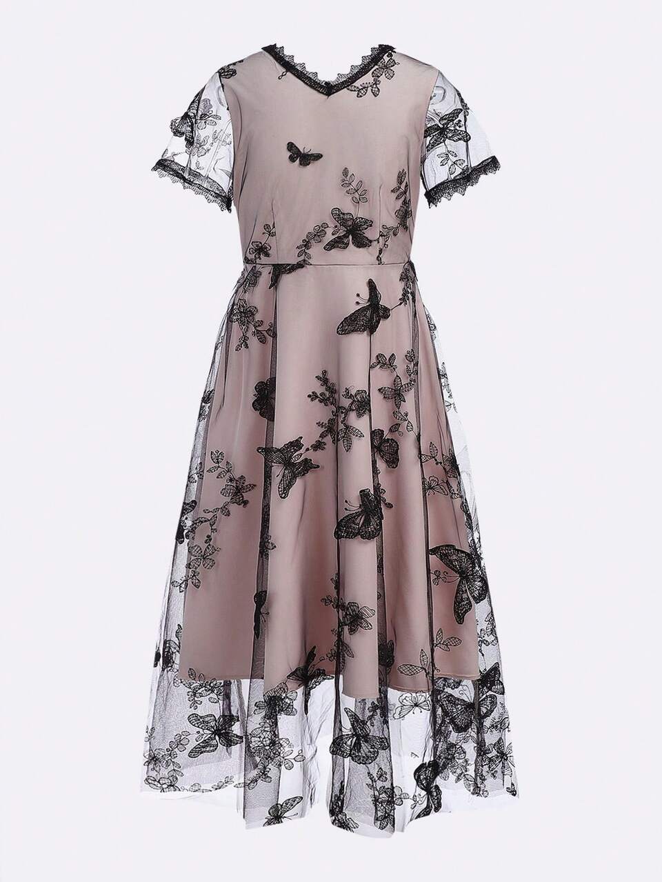 Teen Girl Mesh Splicing Dress