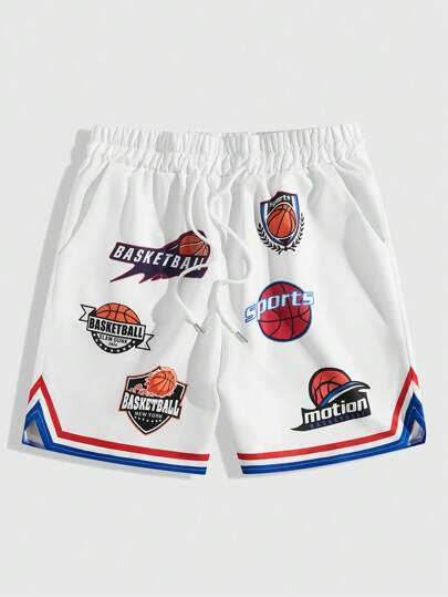 Street Life Men's Basketball Printed Drawstring Waist Shorts, School