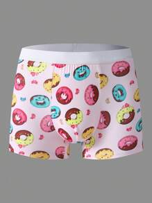 Men's Comfortable Donut Print Boxer Briefs - White - View 6
