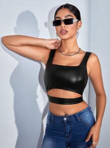 SHEIN BAE Haut Court Enduit Évidé Pour Festival De Musique - Multicolore - Voir 10