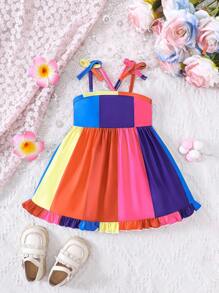 Em bé Cô gái vui tươi Cầu vồng Dây đeo Váy công chúa Cho mùa hè ( Màu sắc tùy ý ) - Nhiều màu - Xem 1