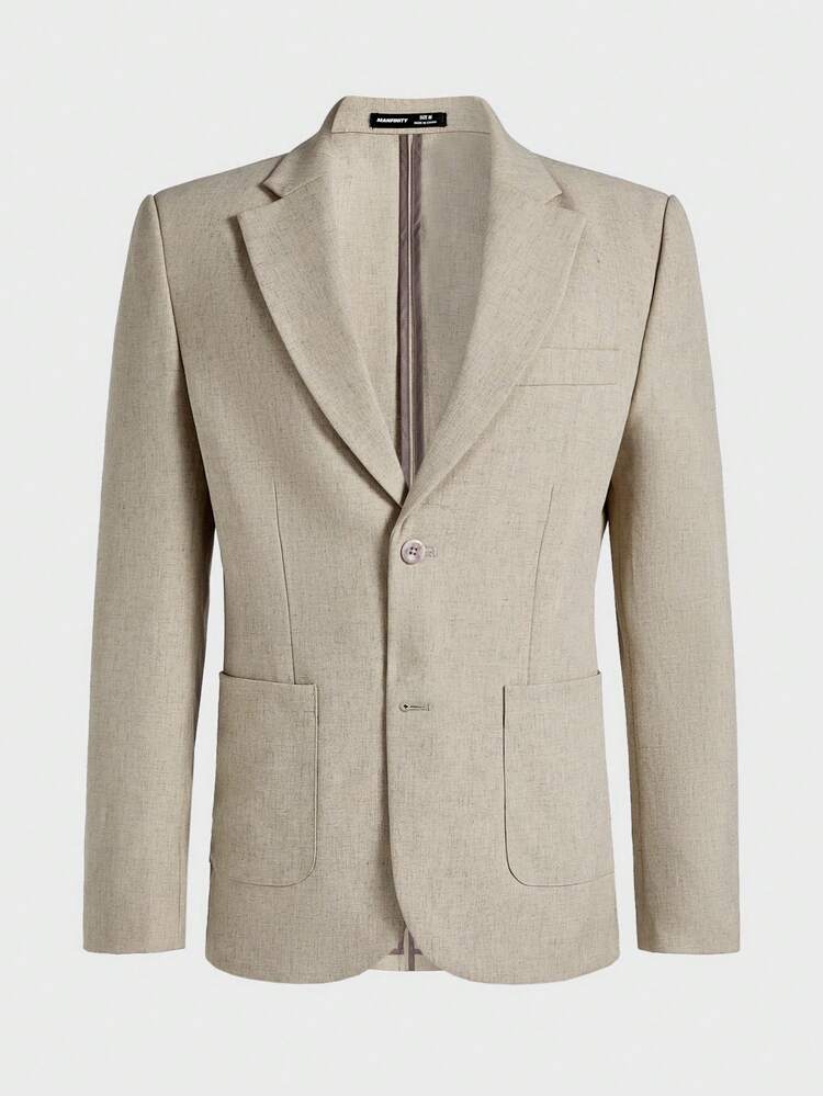 Linen Easy Care Summer Woven Casual Blazer, For Fall Winter