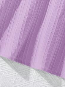 Tween Girl Round Neck Cap Sleeve Dress With Belted Waist And Simple Design - Mauve Purple - View 4